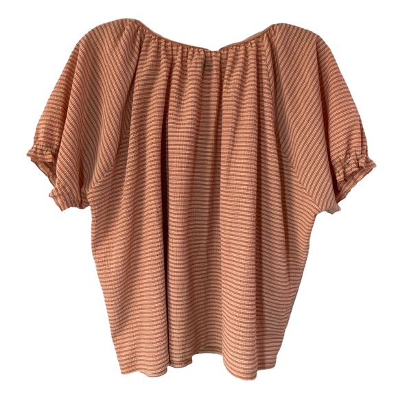 Madewell Puff-Sleeve Striped Top Sz 2X - Picture 2 of 6